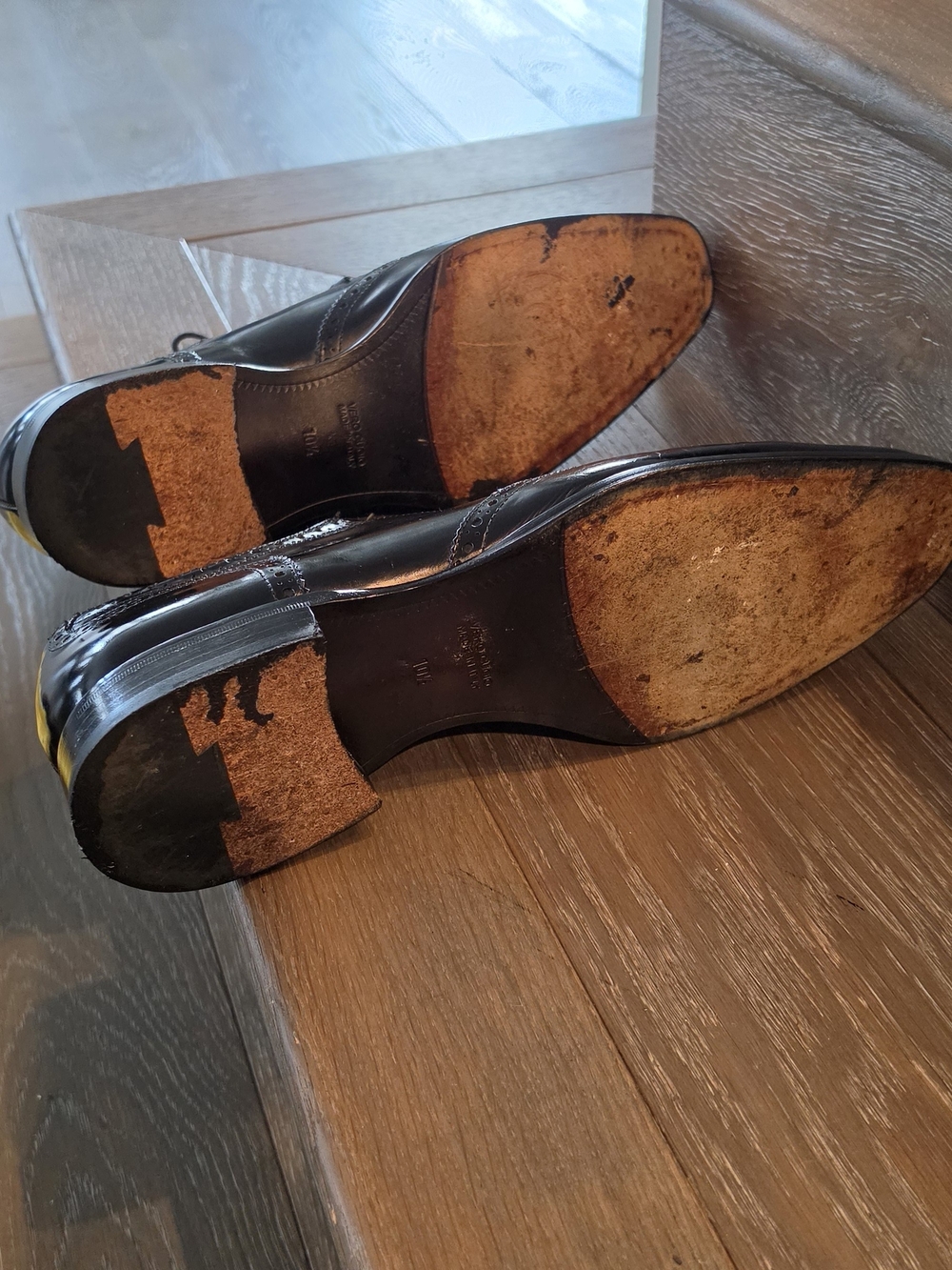 To Boot New York Black Polished Wingtip Derbys - Picture 7 of 9